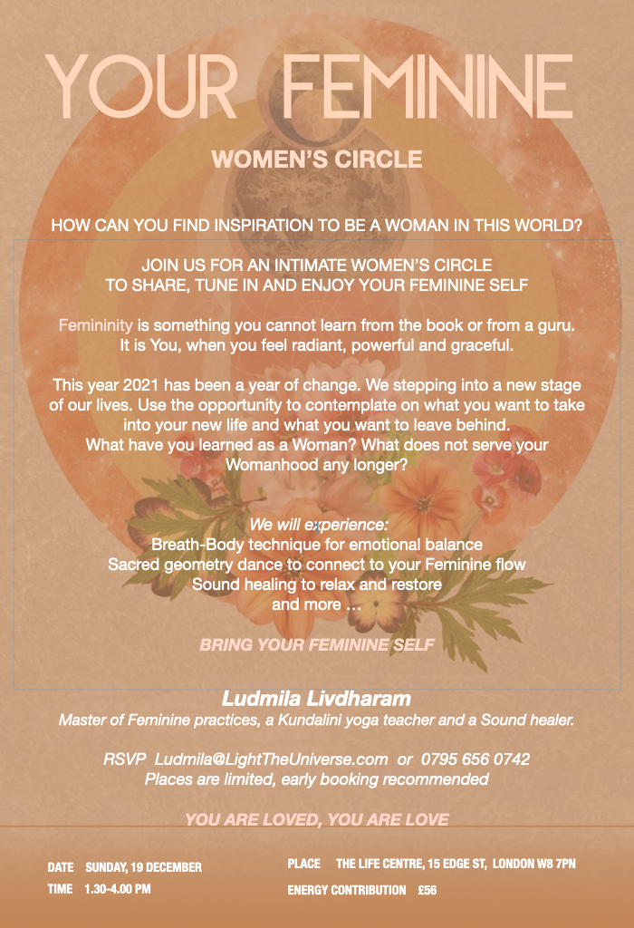 YOUR FEMININE – LIVE Women’s Circle, London